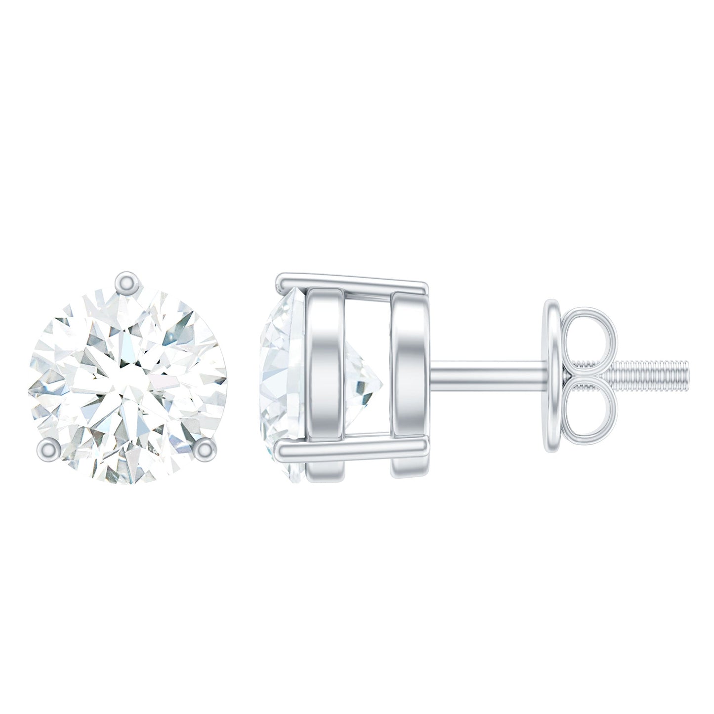 0.63 Carat Round Moissanite Stud Earrings