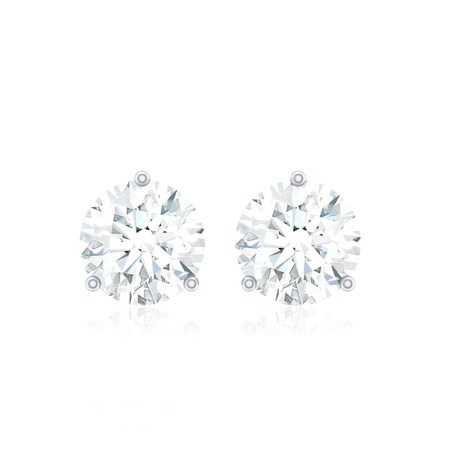 0.63 Carat Round Moissanite Stud Earrings