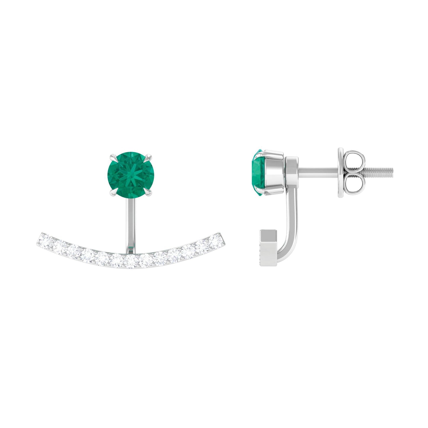 0.9 Carat Classic Emerald and Diamond Jacket Earrings