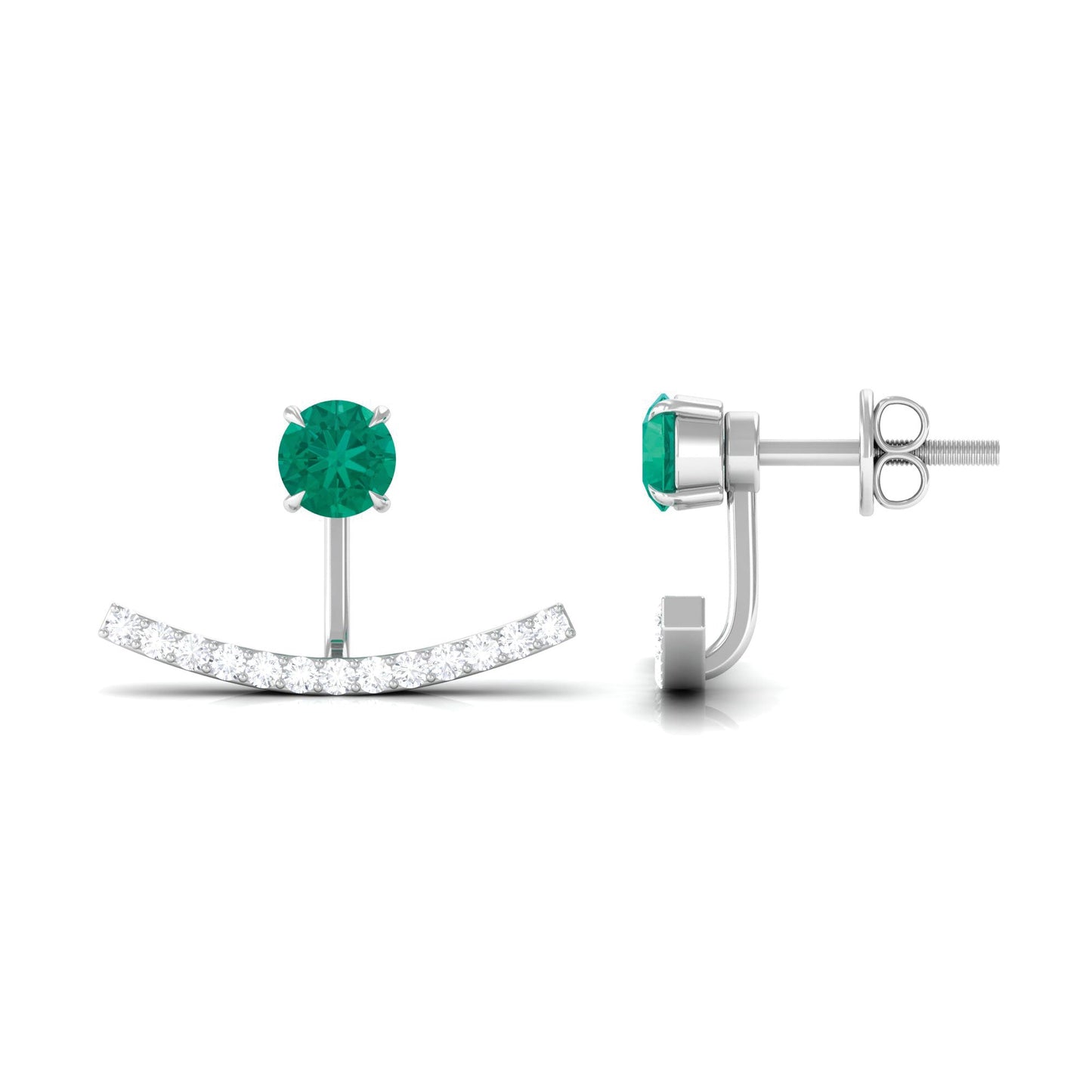 0.9 Carat Classic Emerald and Diamond Jacket Earrings