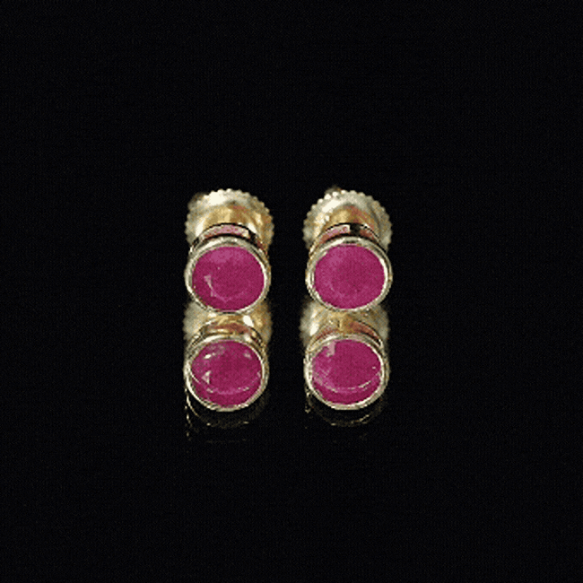 1.3 Carat Bezel Set Genuine Ruby Solitaire Stud Earrings