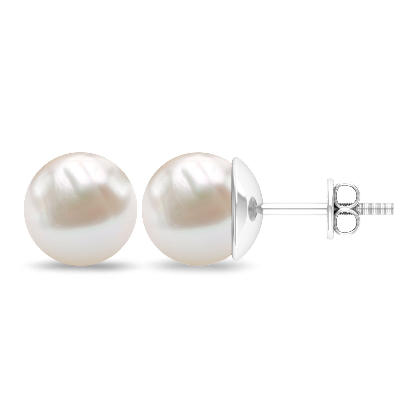 14.9 Carat Solitaire Pearl Stud Earrings with Screw Backs