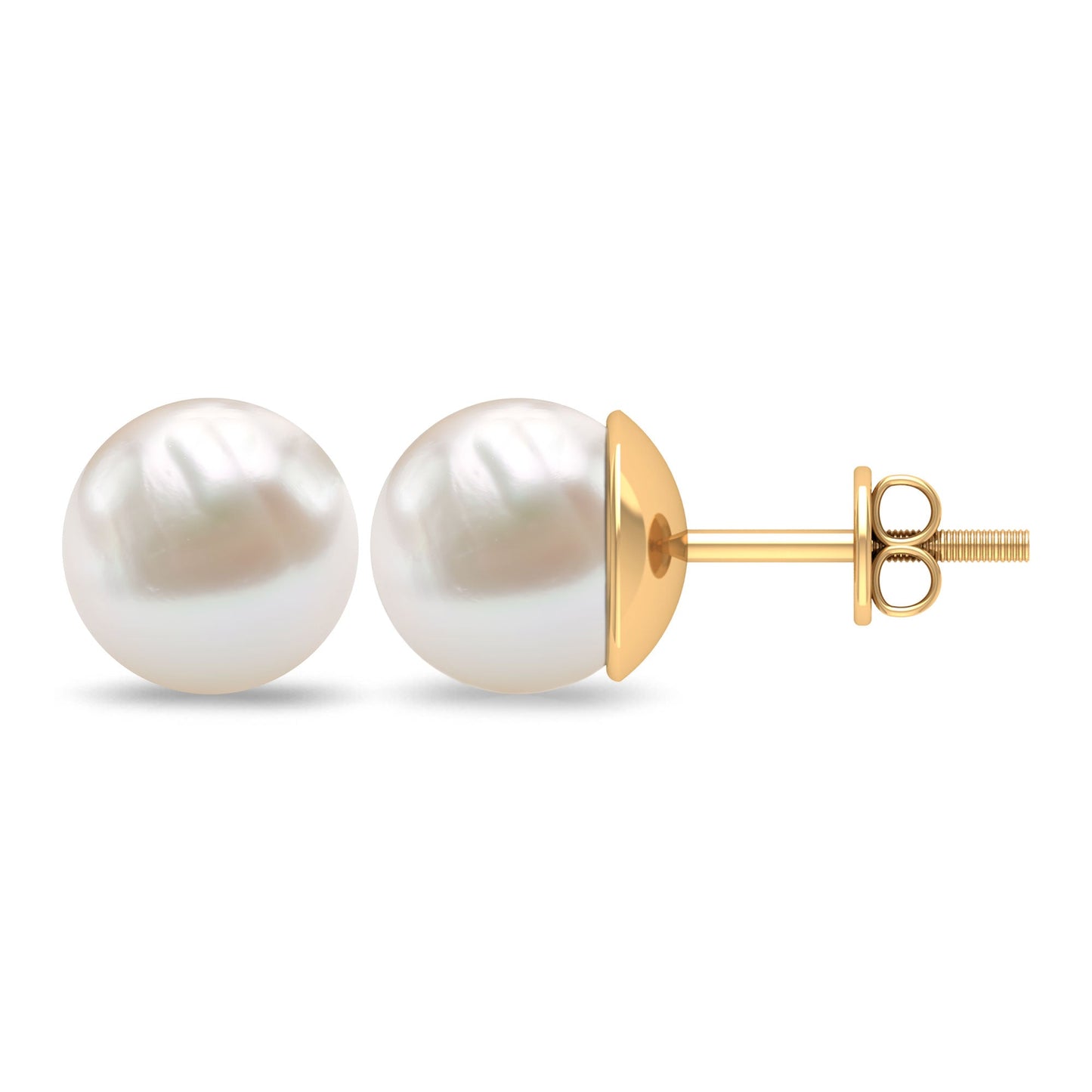 14.9 Carat Solitaire Pearl Stud Earrings with Screw Backs