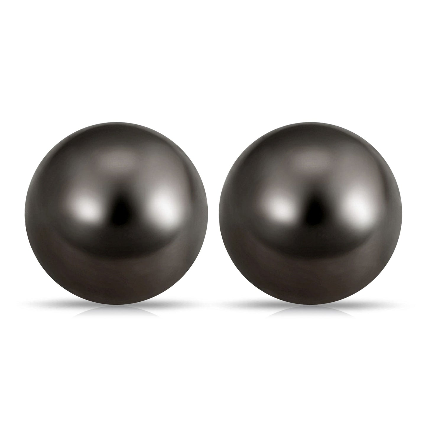 15 Carat Elegant Tahitian Pearl Solitaire Stud Earrings in Bead Set