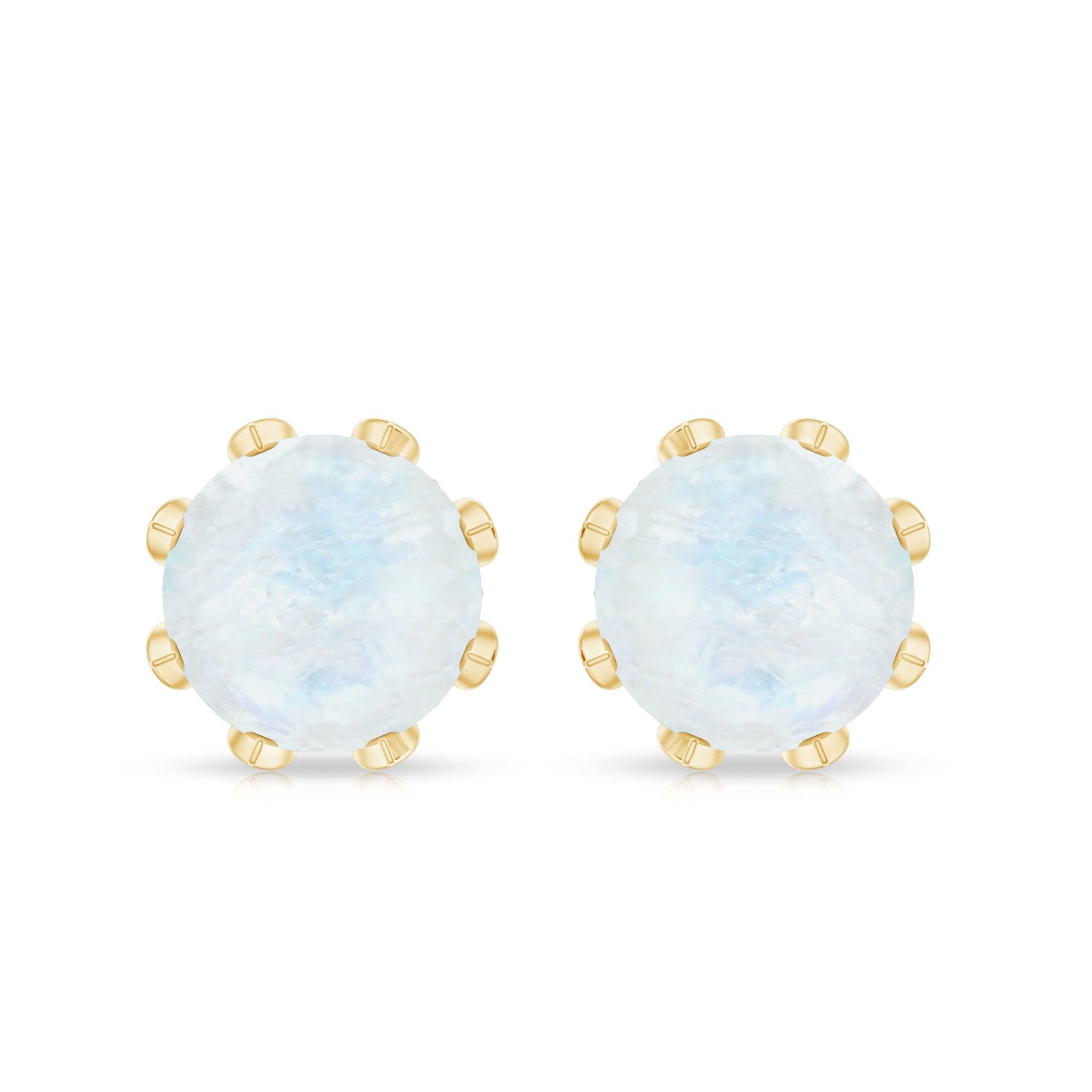 Natural 1.7 Carat Moonstone Stud Earrings with Diamond