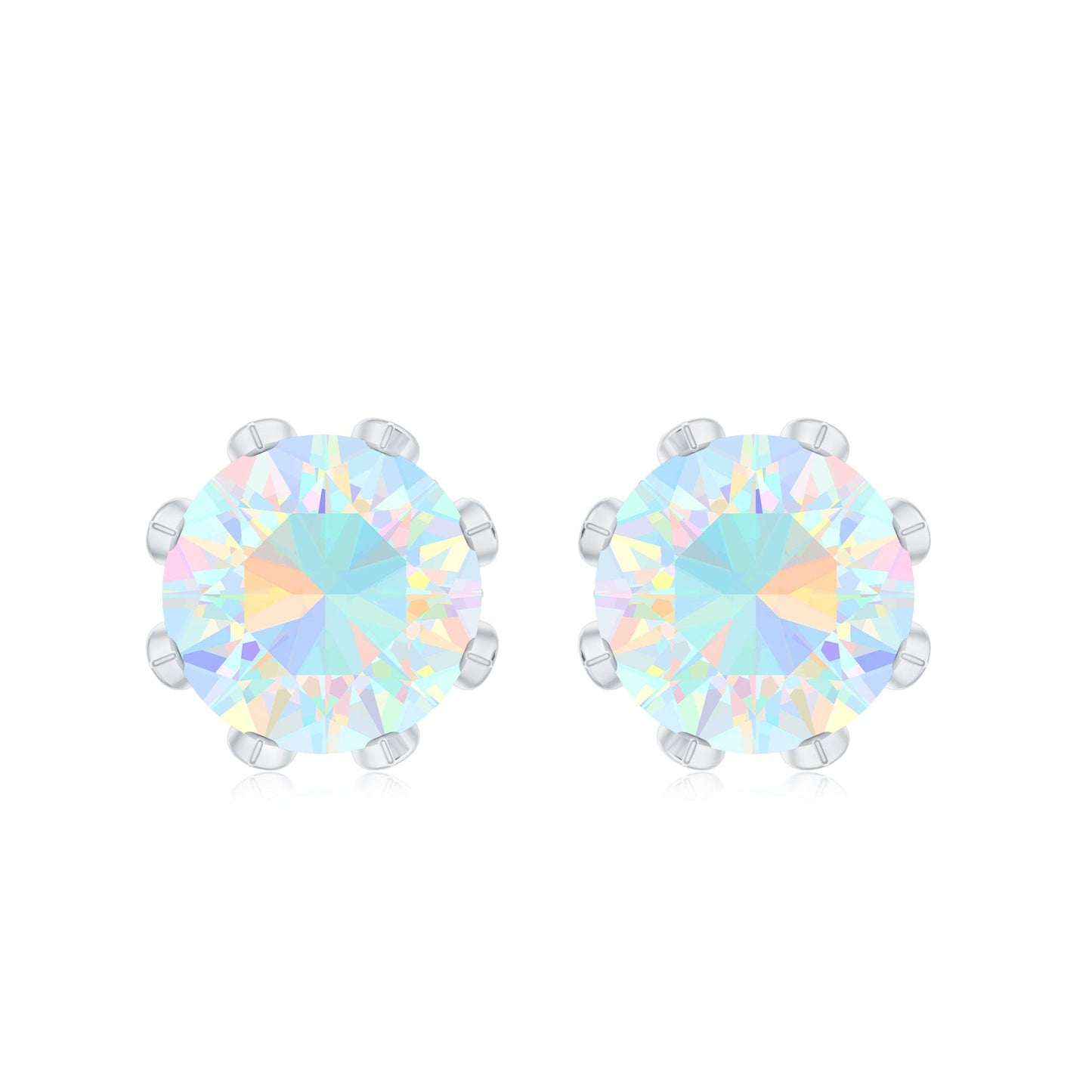 Certified Genuine Ethiopian Opal Flower Earrings with Diamond