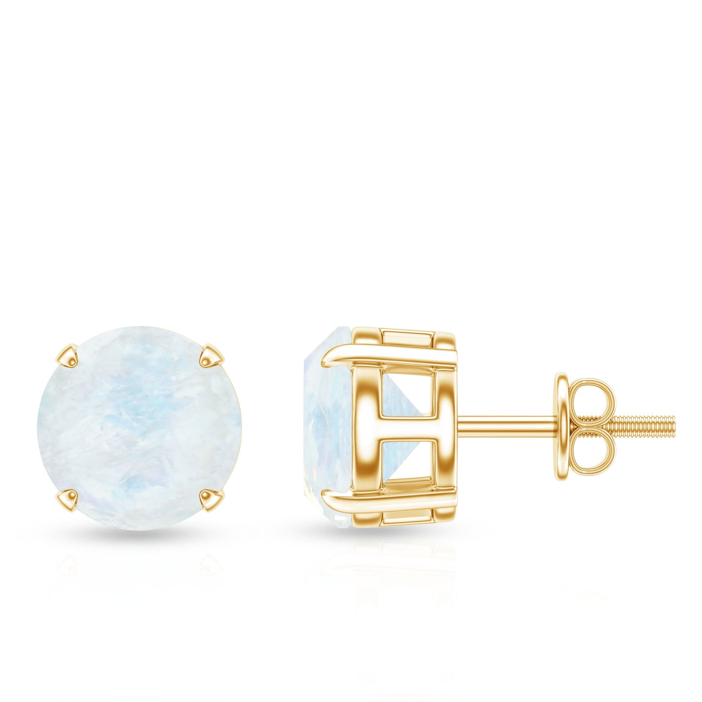 Claw Set Solitaire Moonstone Stud Earrings