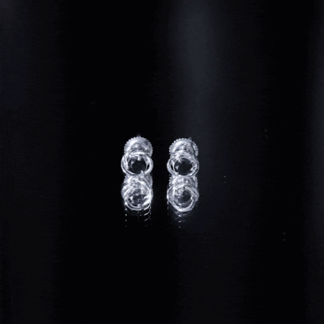 Solitaire Lab Created Black Diamond Swirl Stud Earrings