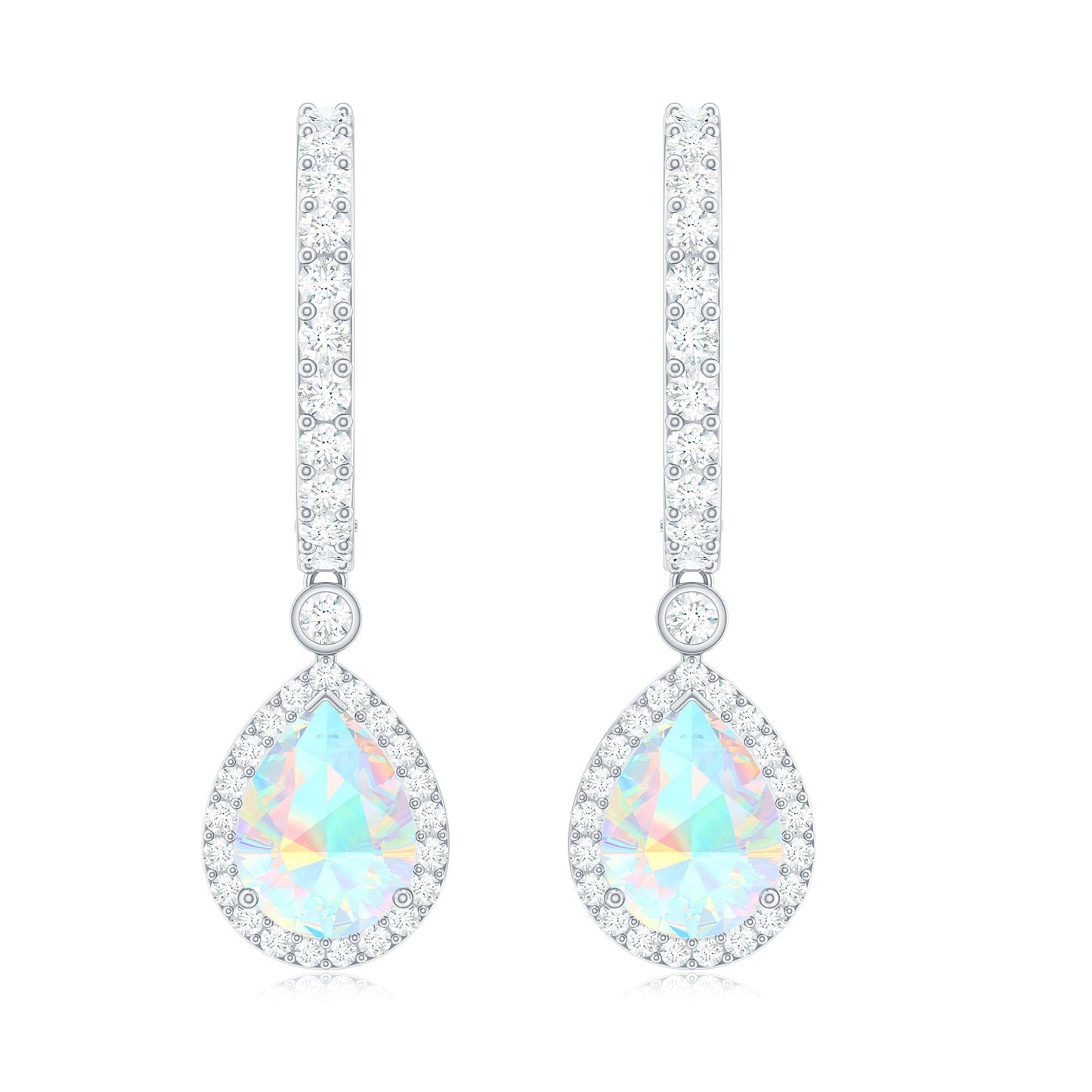Real 1.4 Carat Ethiopian Opal Teardrop Hoop Earrings with Certificate