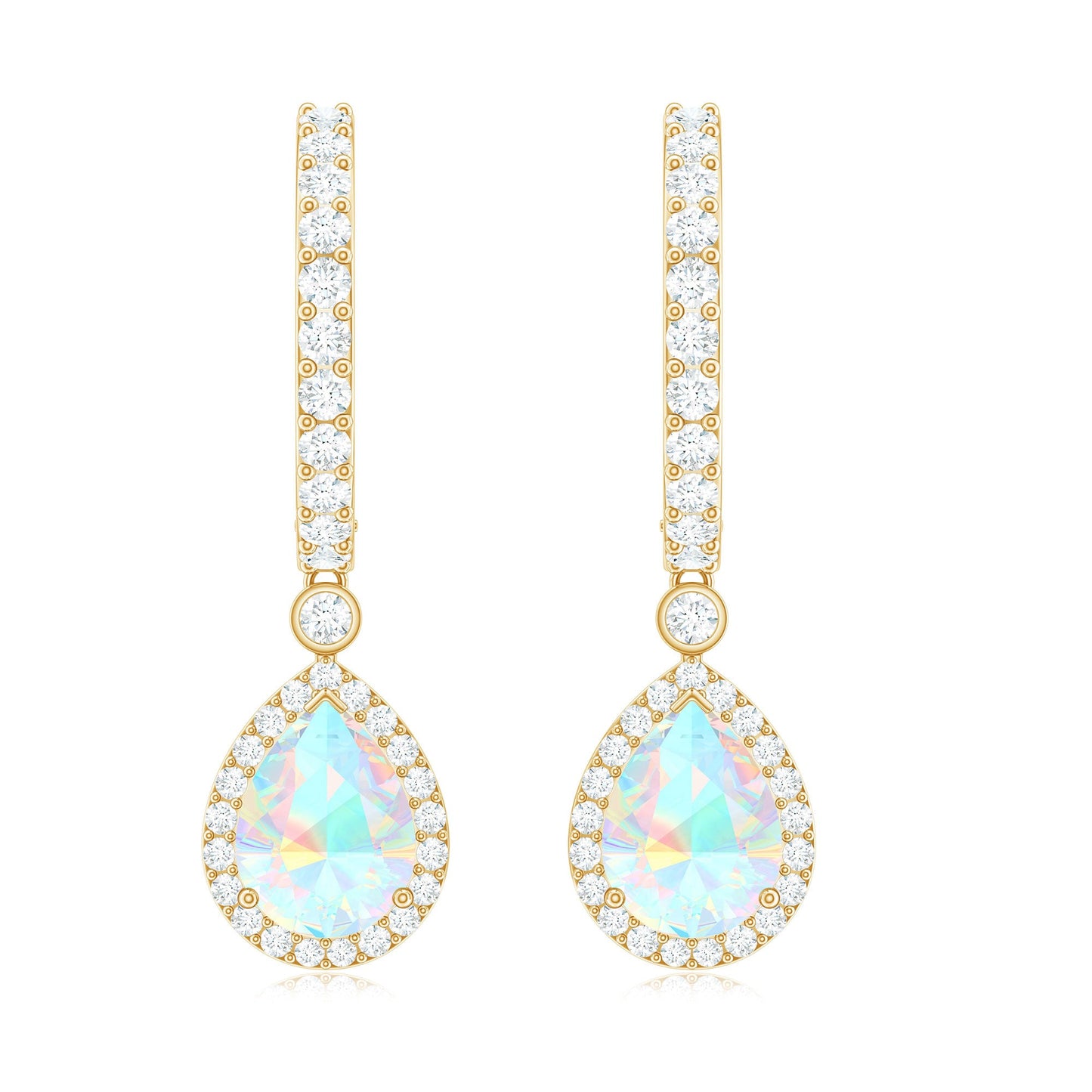 Real 1.4 Carat Ethiopian Opal Teardrop Hoop Earrings with Certificate
