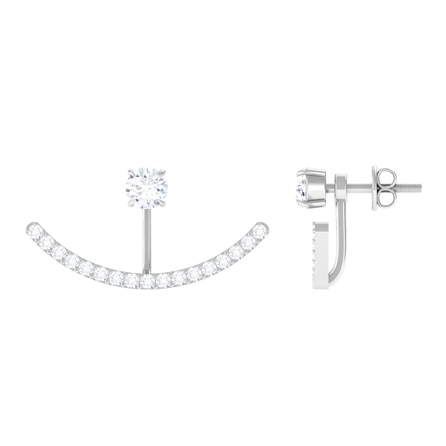 0.5 Carat Natural Diamond Classic Jacket Earrings in Prong Setting