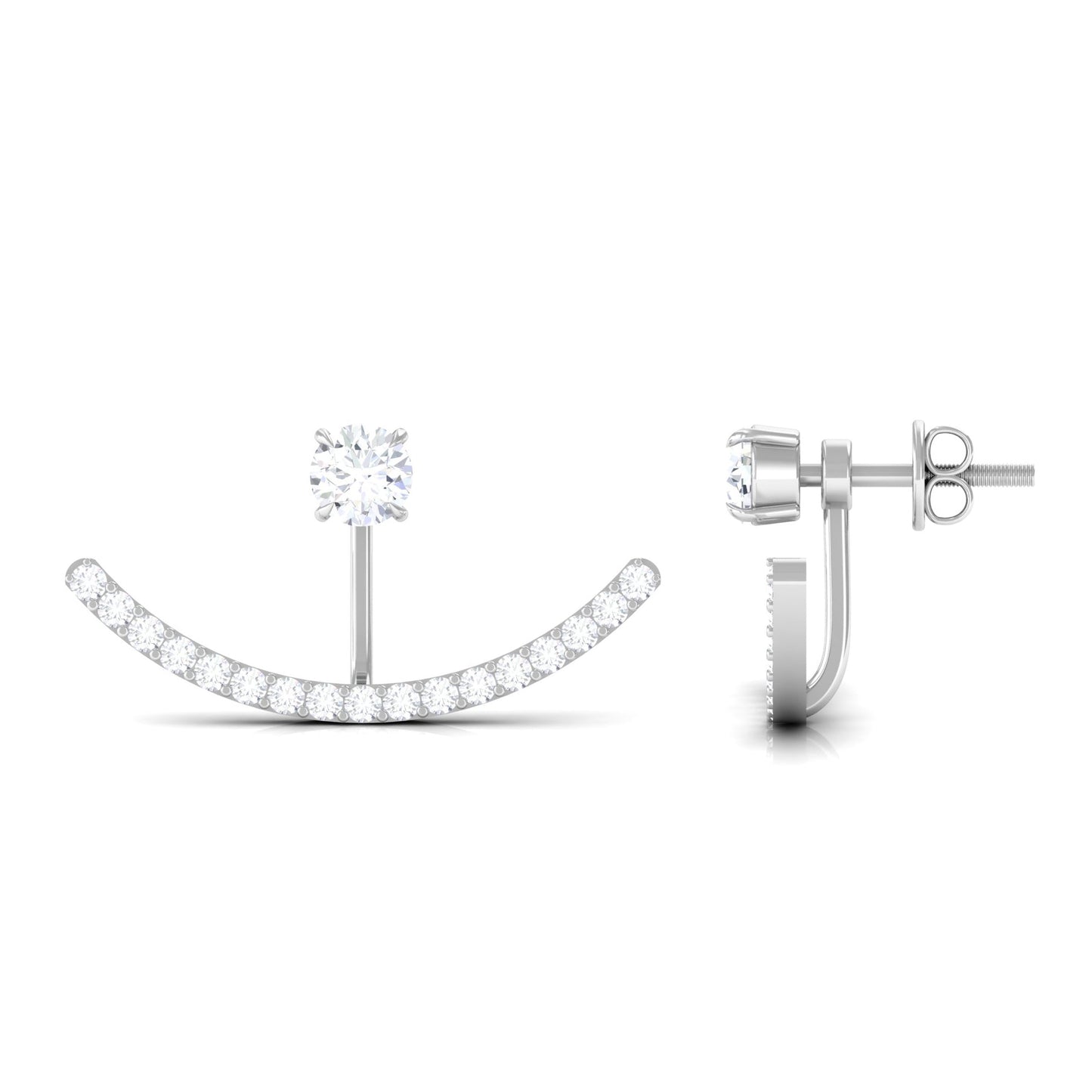 0.5 Carat Natural Diamond Classic Jacket Earrings in Prong Setting