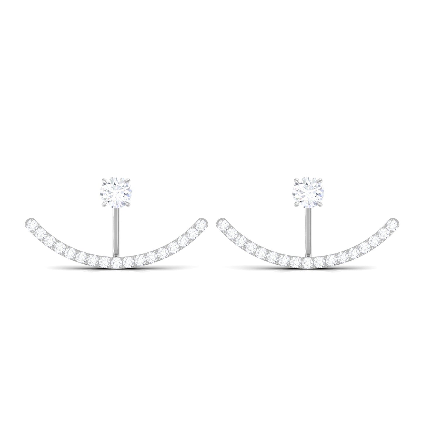 0.5 Carat Natural Diamond Classic Jacket Earrings in Prong Setting