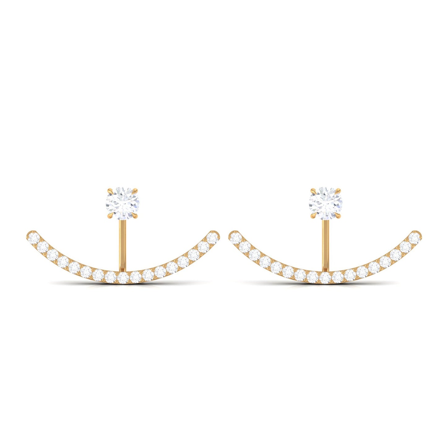 0.5 Carat Natural Diamond Classic Jacket Earrings in Prong Setting