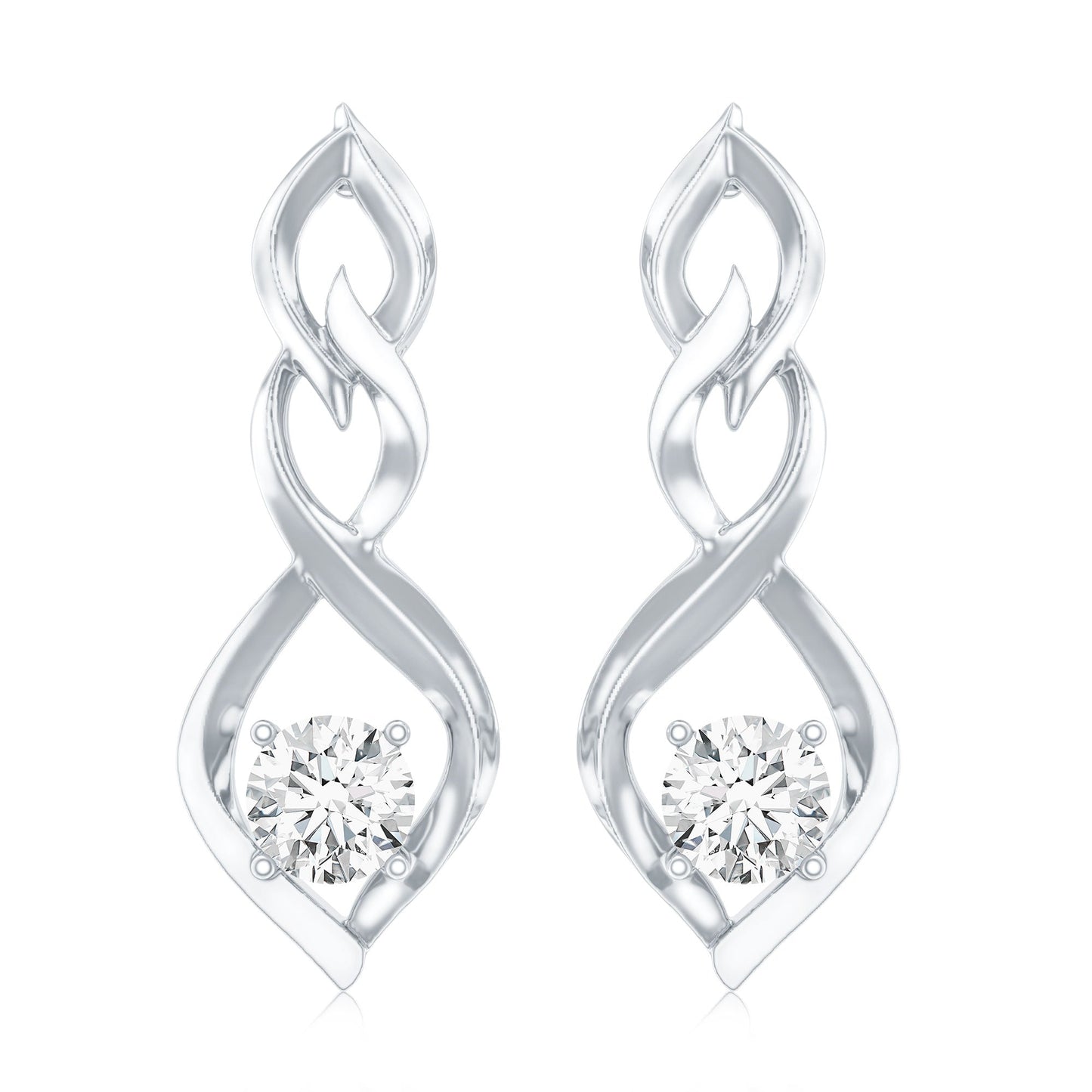 Certified Lab Grown Diamond Bridal Earrings With Screw Back