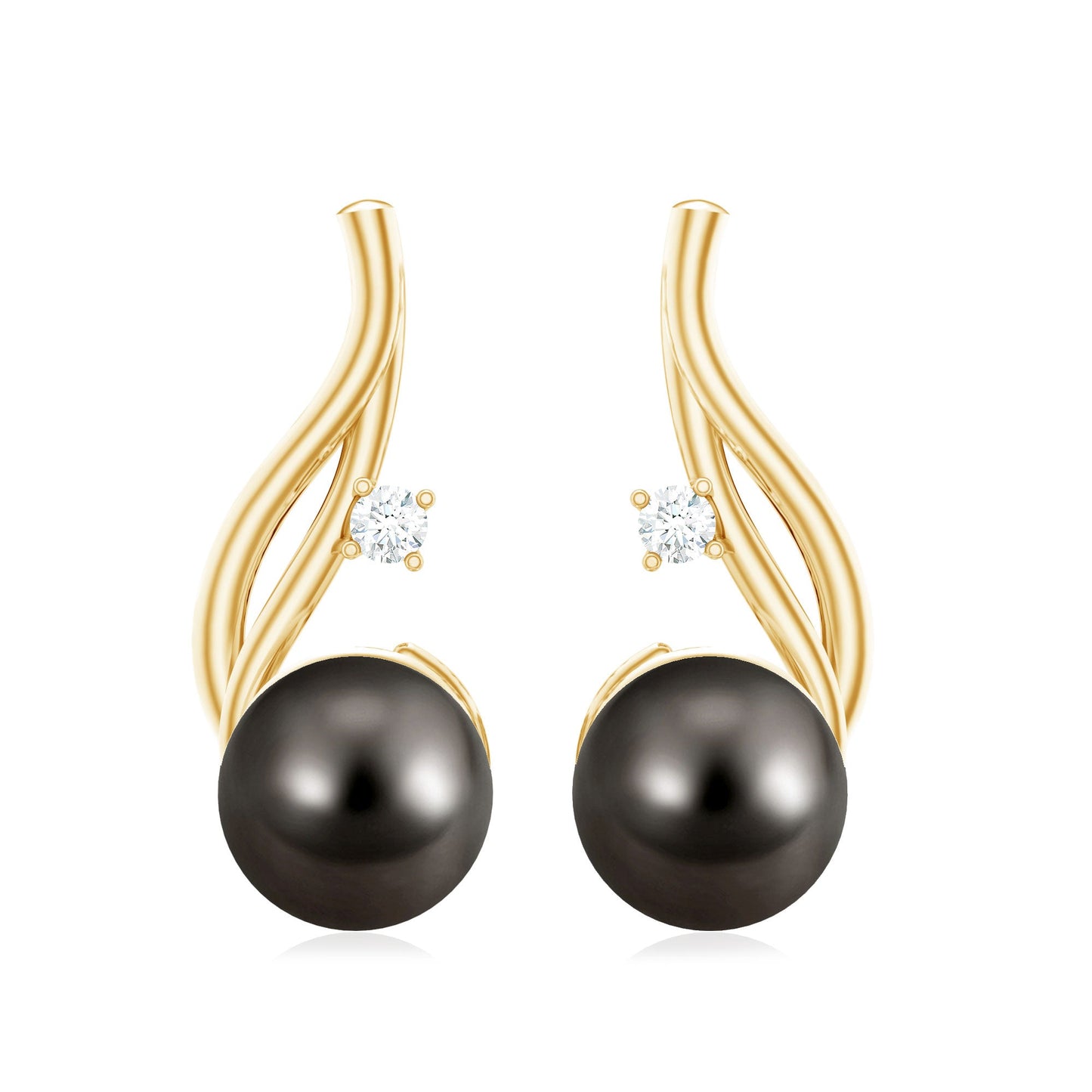 15 CT Solitaire Tahitian Black Pearl Drop Earrings for Women