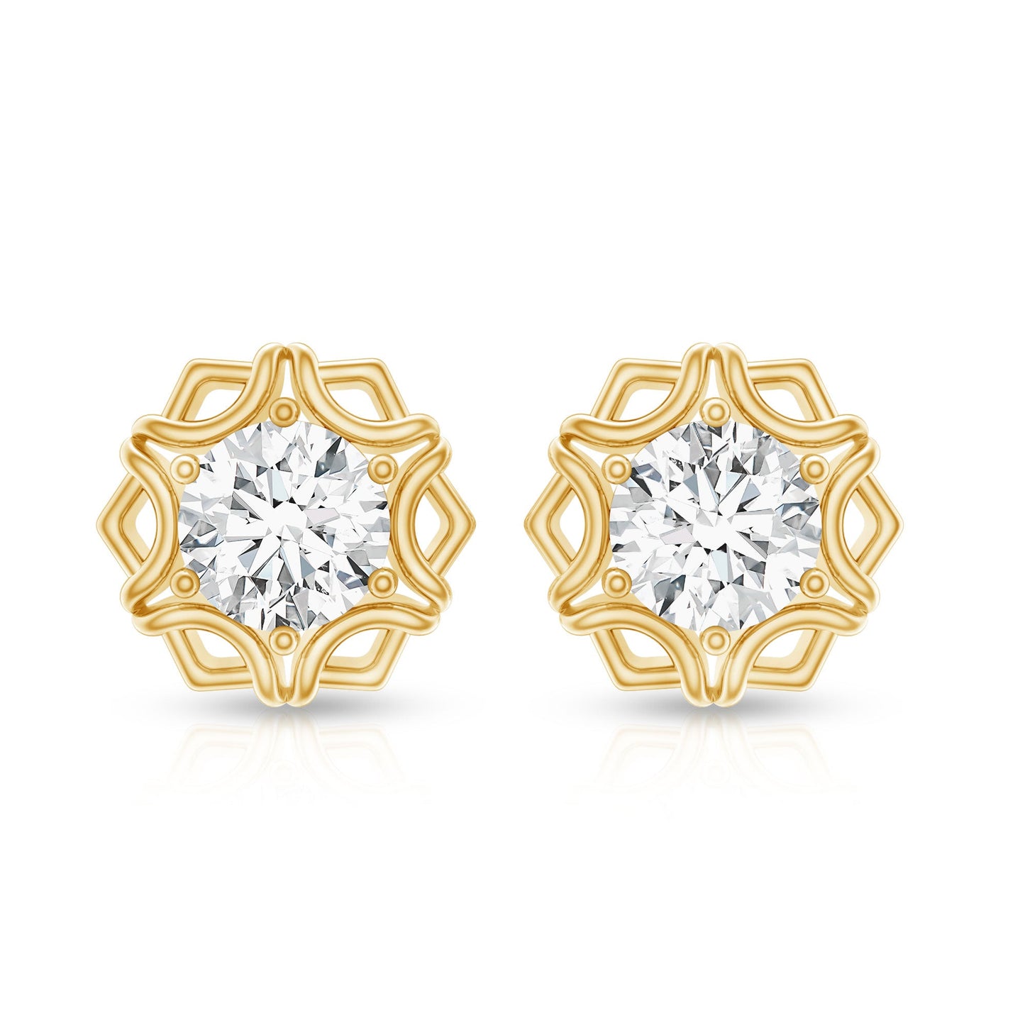 Lab Grown Diamond 1.9 Carat Stud Earrings With Screw Back