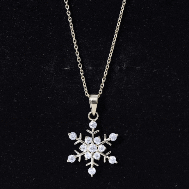 Certified Moissanite Snowflake Necklace Pendant for Women