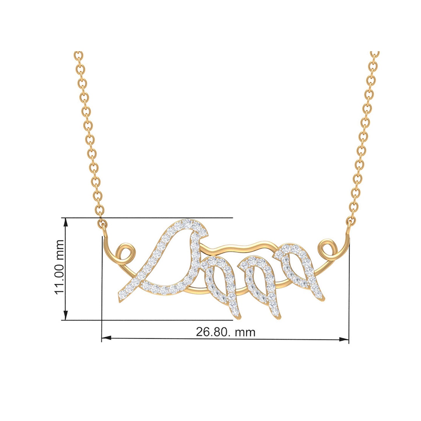 Mama Bird Necklace with Pave Set Moissanite