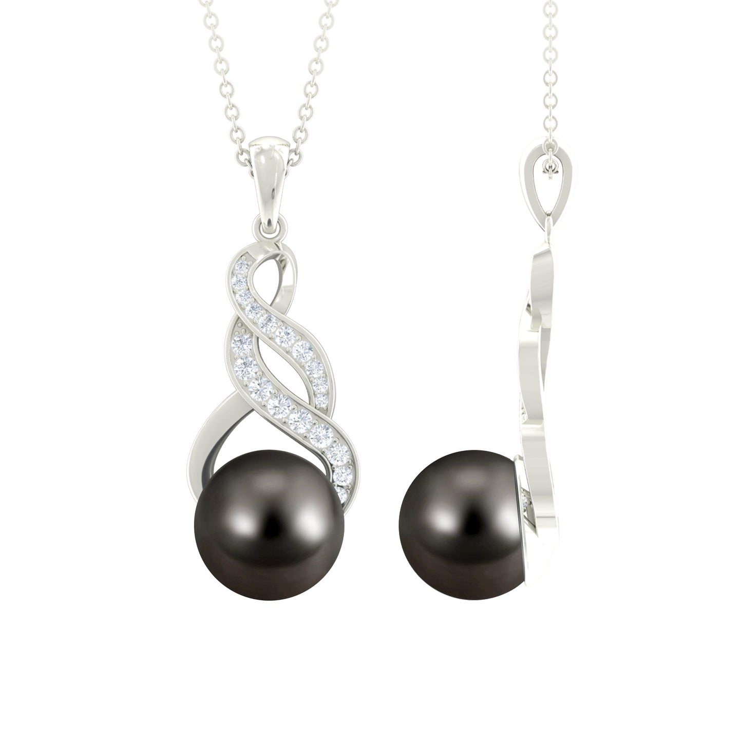 8 Carat Tahitian Pearl and Diamond Designer Pendant