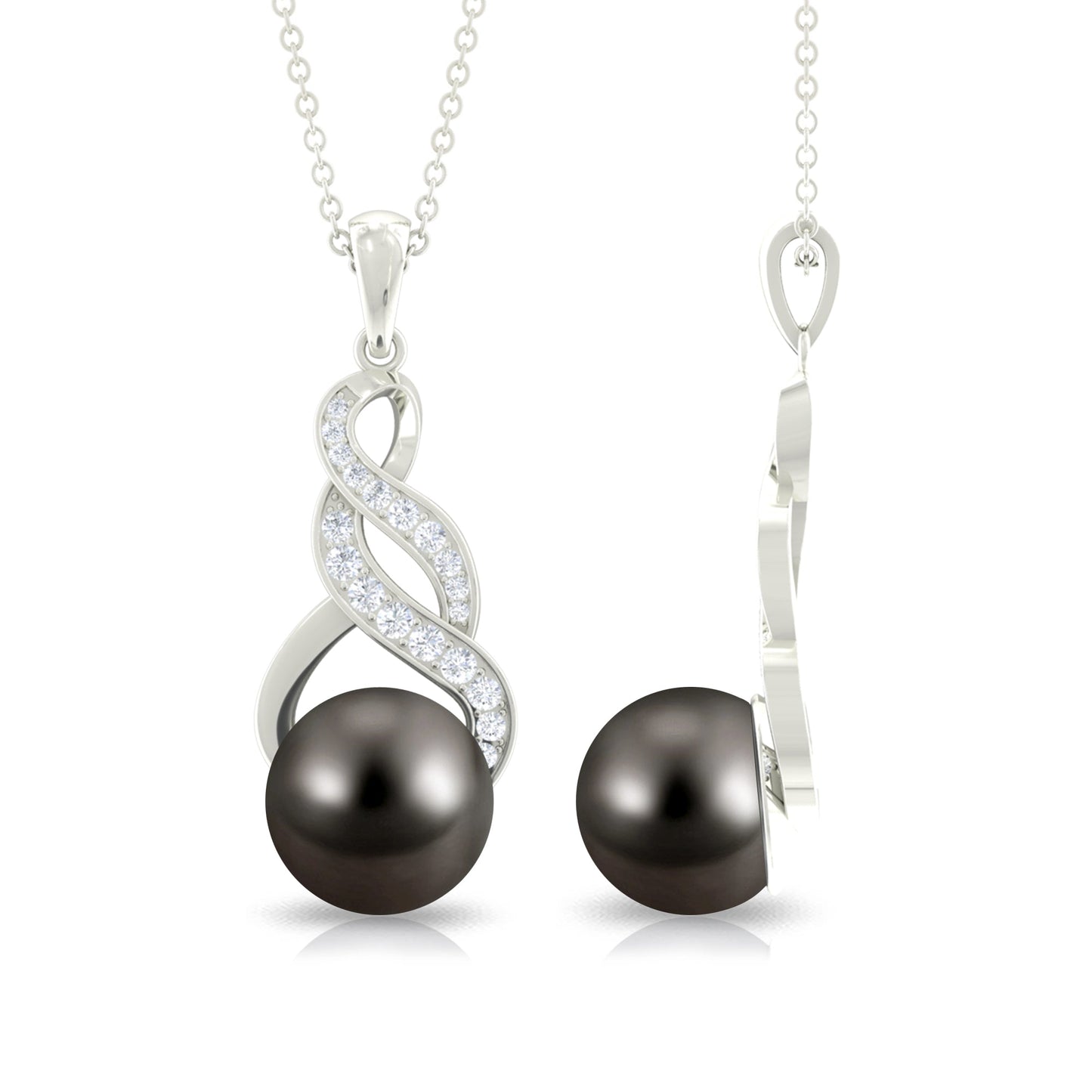 8 Carat Tahitian Pearl and Diamond Designer Pendant