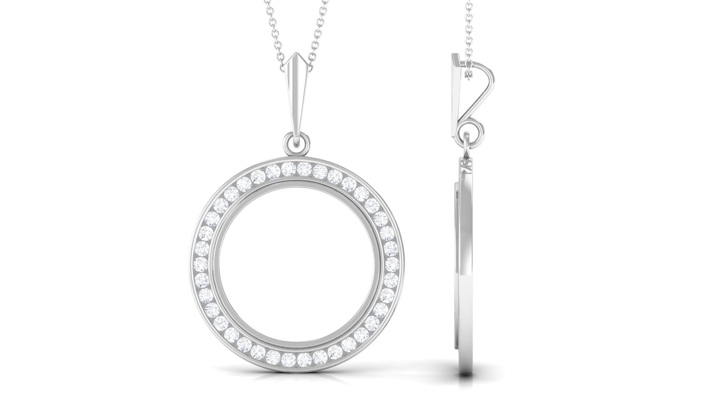 Certified Moissanite Eternity Pendant Necklace for Women