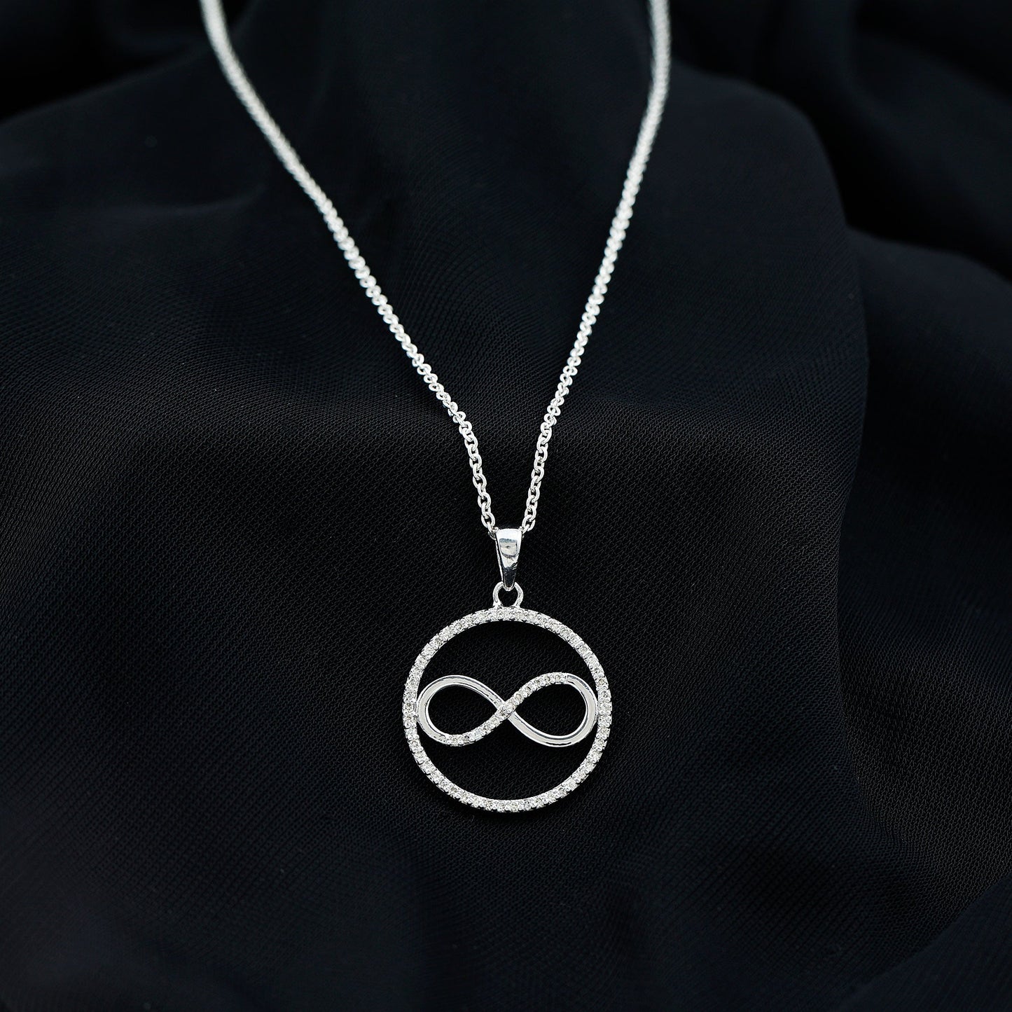 Diamonds Infinity Eternity Pendant Necklace