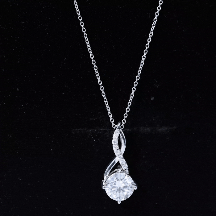 Cushion Cut Moissanite Infinity Promise Necklace With Chain