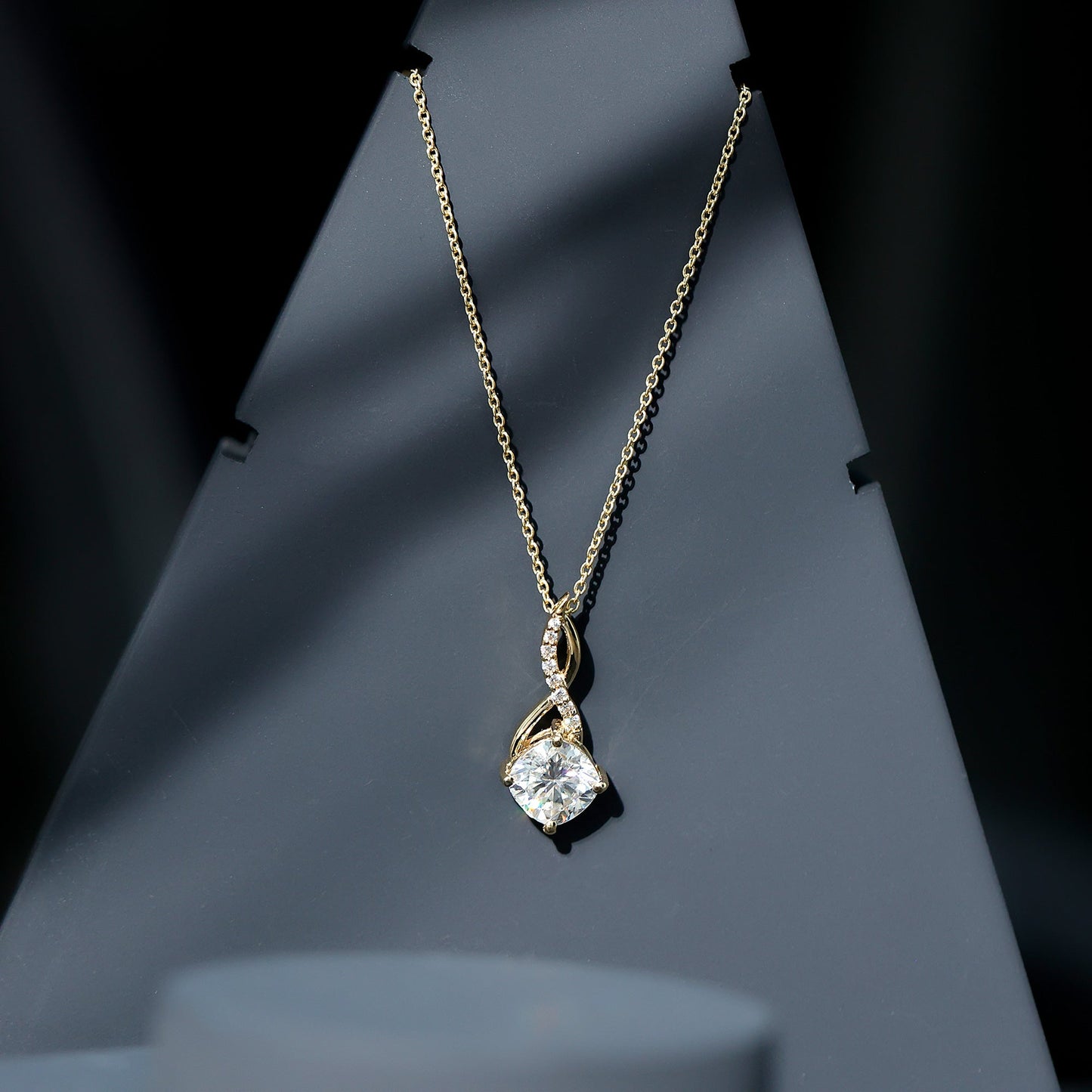 Cushion Cut Moissanite Infinity Promise Necklace With Chain