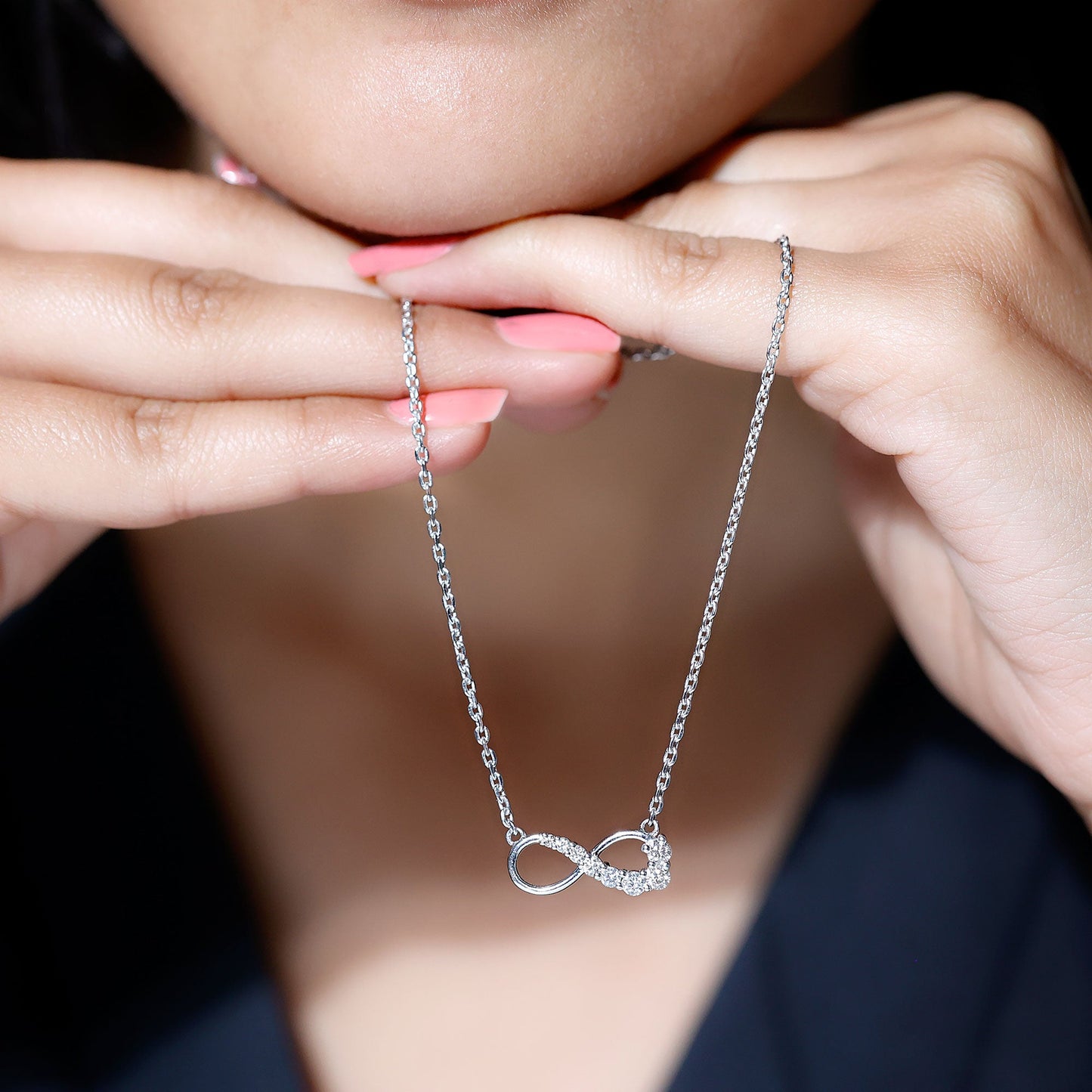 Diamond Infinity Pendant Necklace For Women
