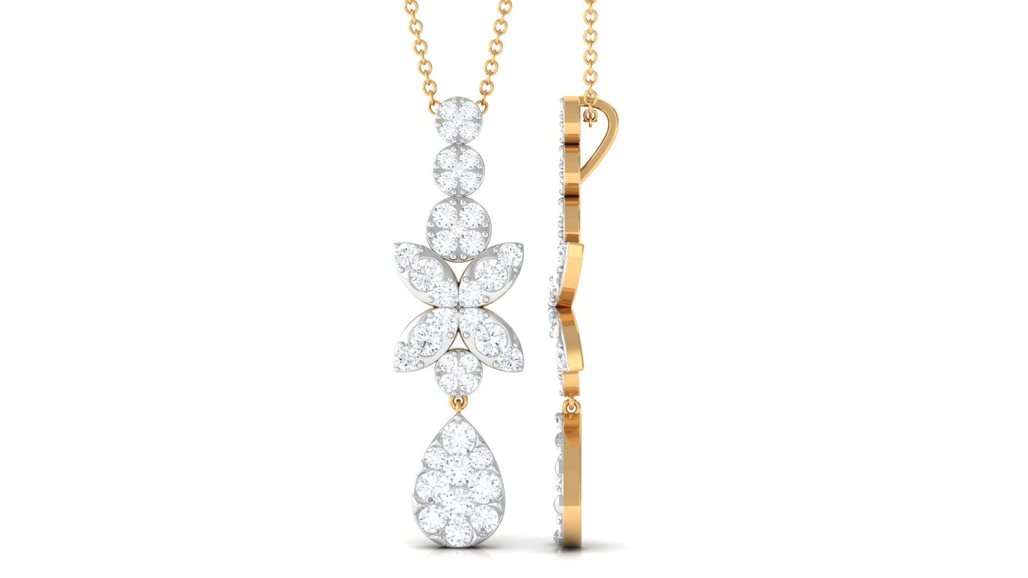 Certified Moissanite Dangle Pendant
