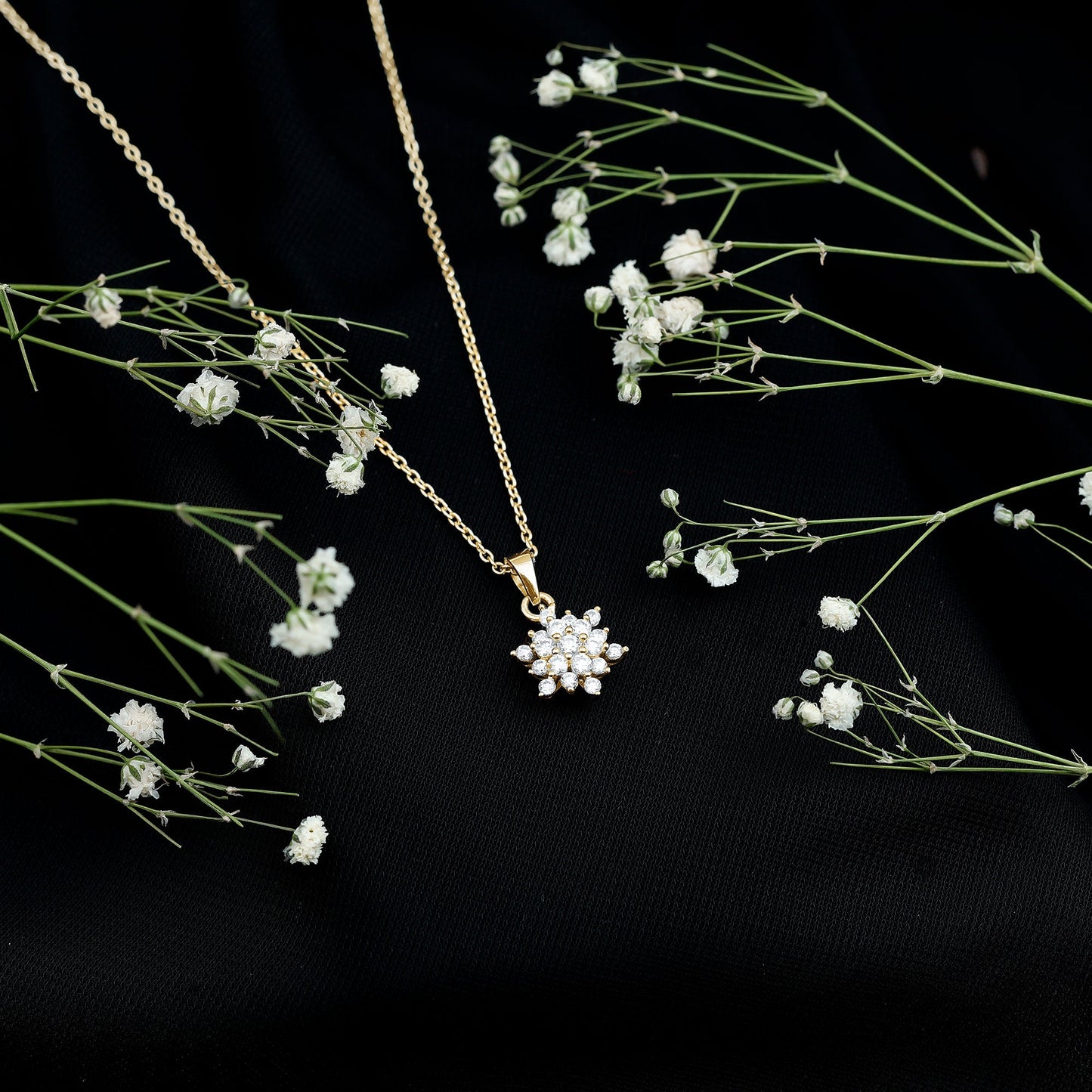 Certified Round Cut Moissanite Snowflakes Necklace for Women