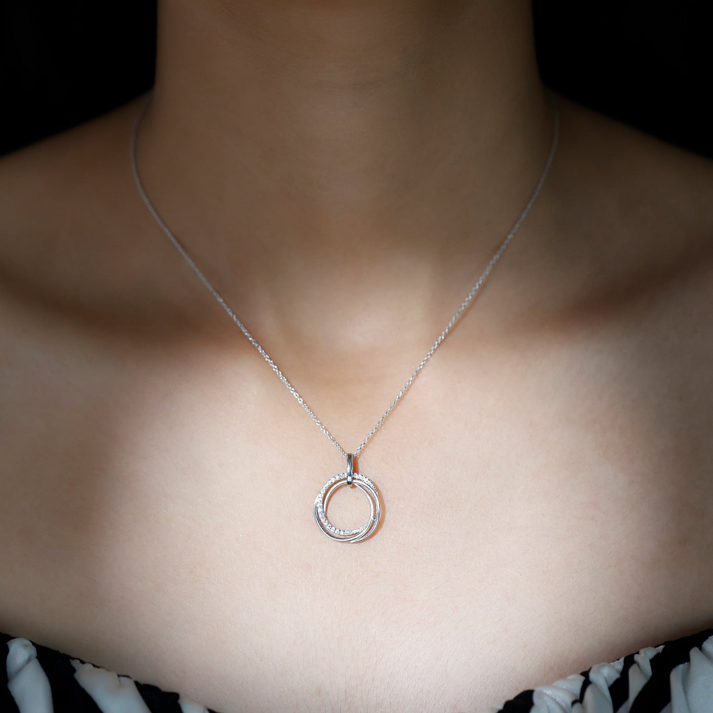 Certified Diamond Eternity Circle Necklace For Her