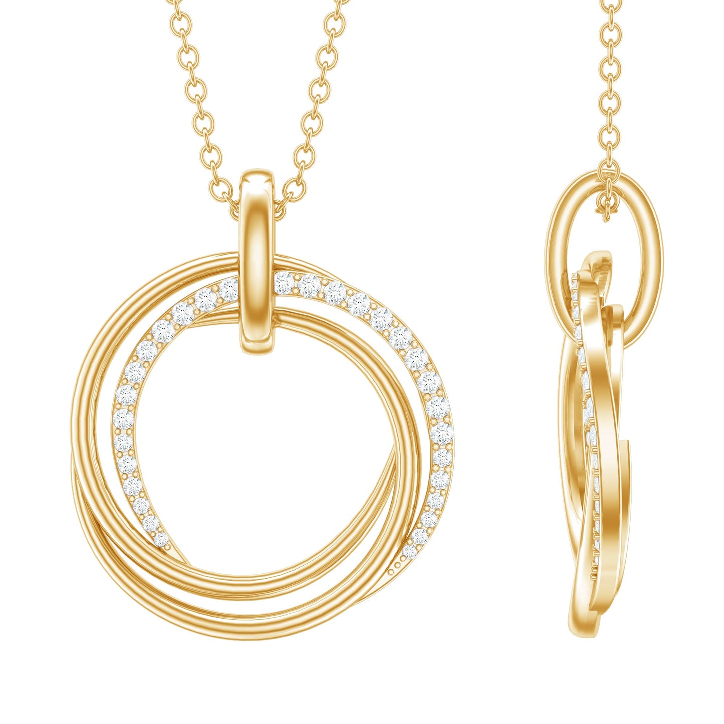 Certified Diamond Eternity Circle Necklace For Her