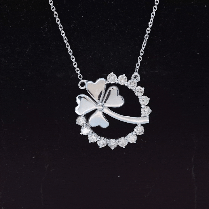 Certified Diamond Lucky 4 Leaf Necklace