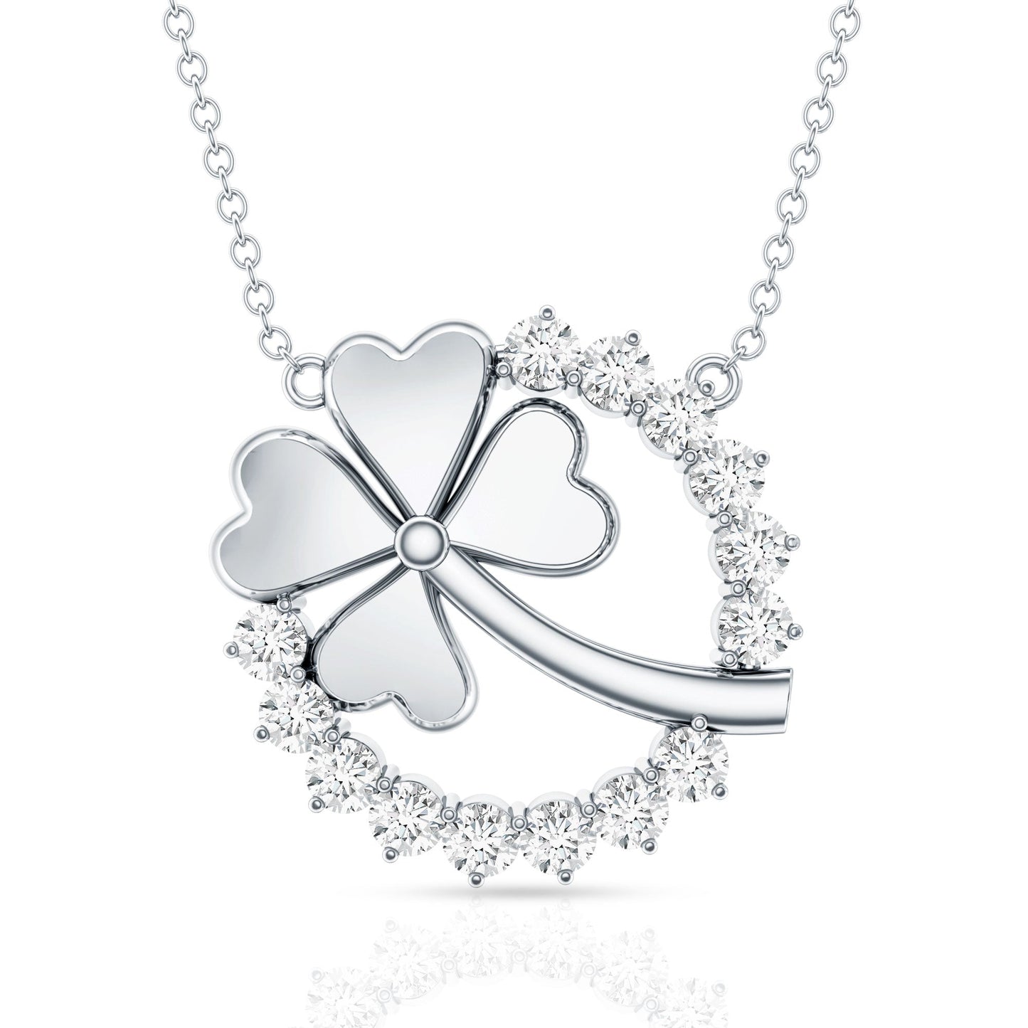 Certified Diamond Lucky 4 Leaf Necklace