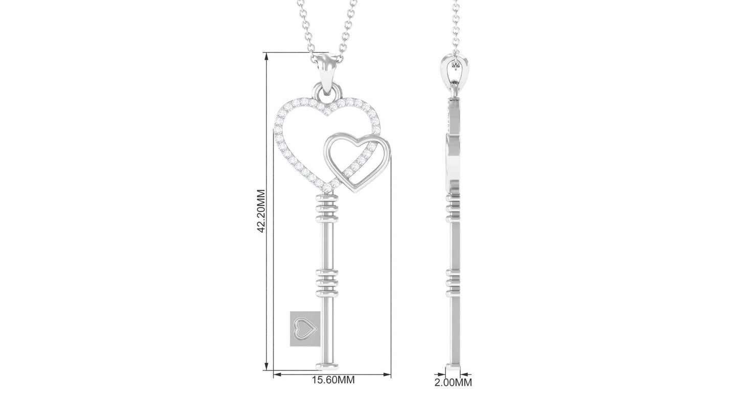 Diamond Key To My Heart Necklace for Women