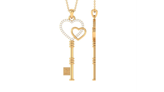 Diamond Key To My Heart Necklace for Women
