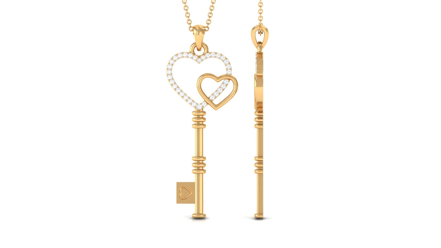 Diamond Key To My Heart Necklace for Women