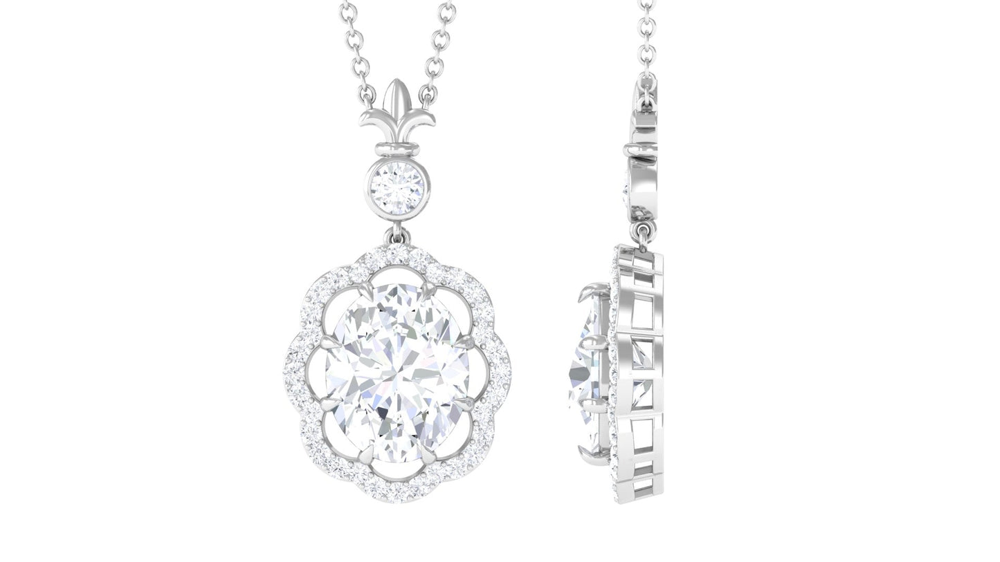 Certified 1.2 Carat Moissanite Statement Necklace for Women