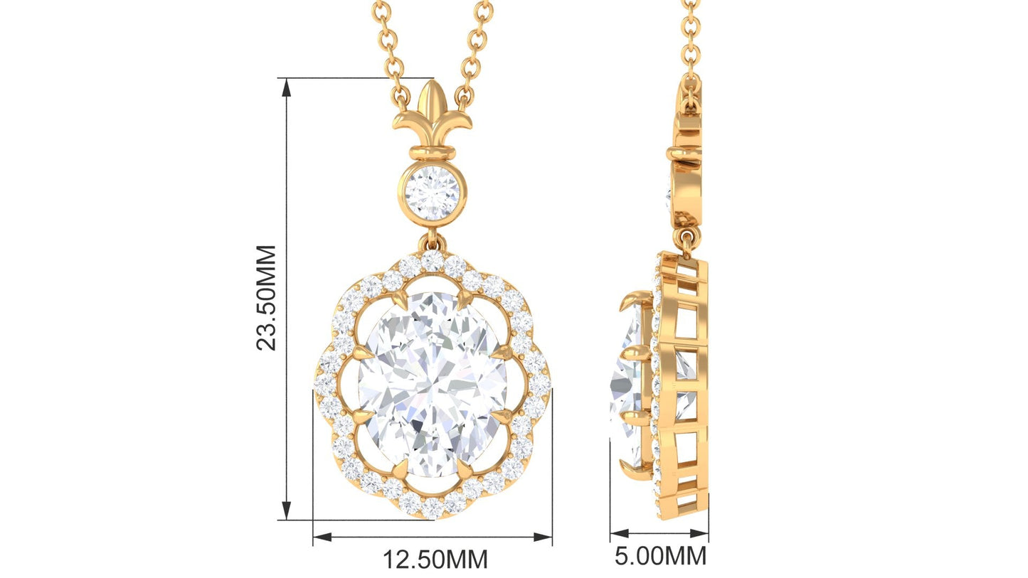 Certified 1.2 Carat Moissanite Statement Necklace for Women
