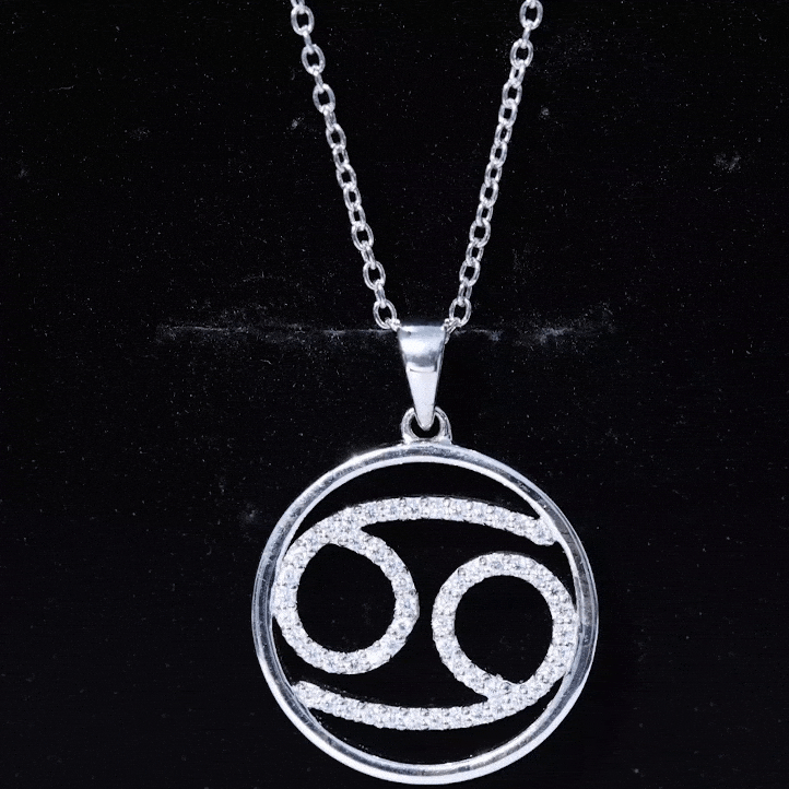 Certified Moissanite Cancer Zodiac Sign Necklace