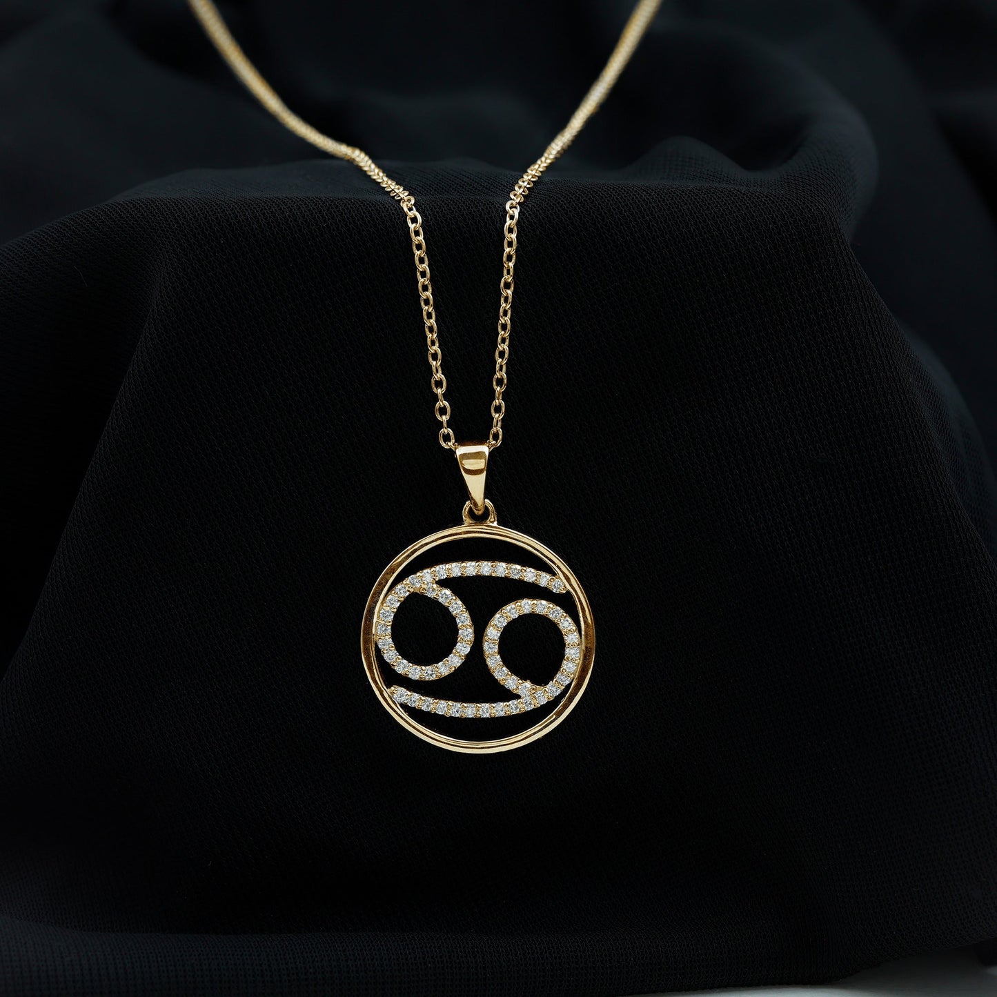 Certified Moissanite Cancer Zodiac Sign Necklace