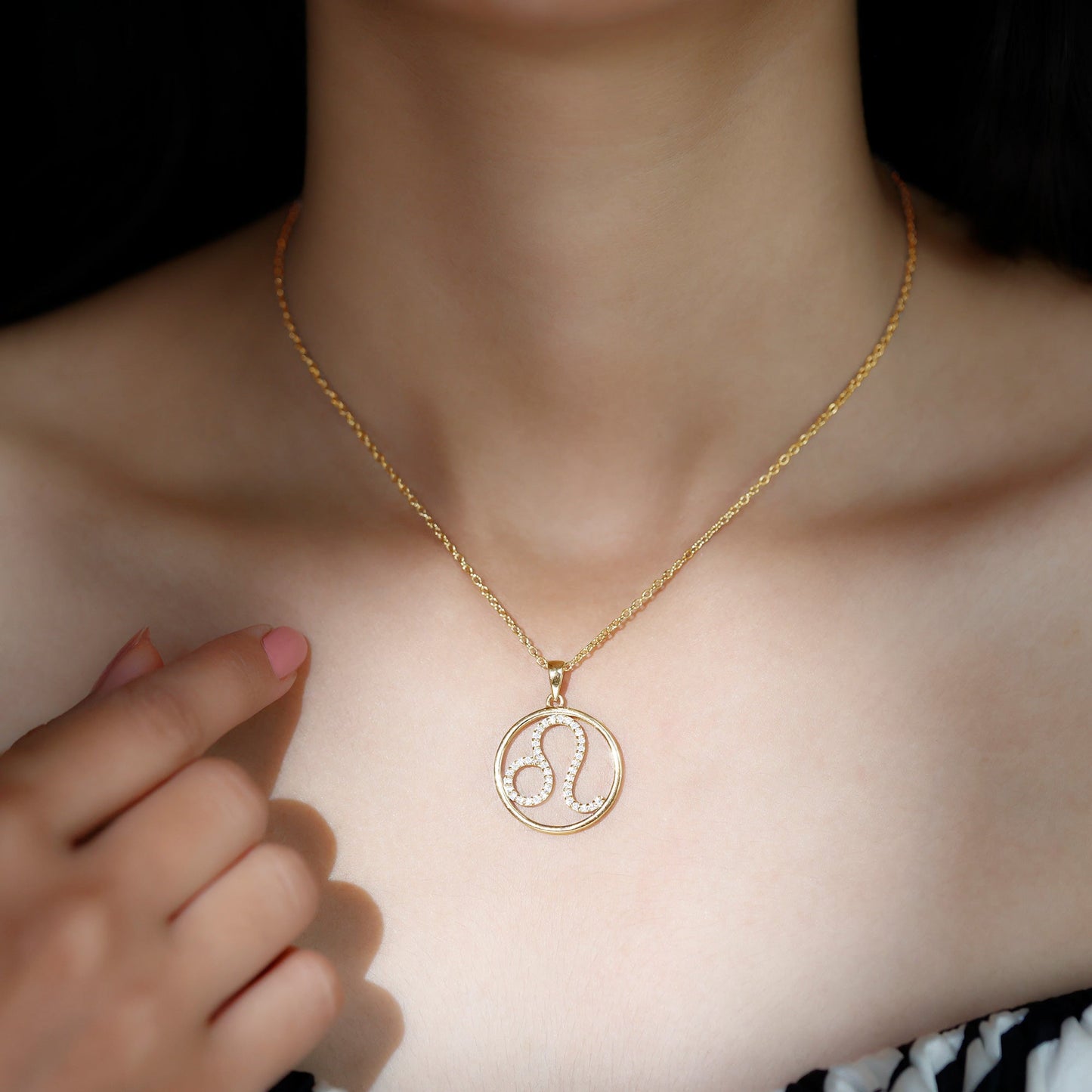 Certified Moissanite Leo Zodiac Sign Necklace