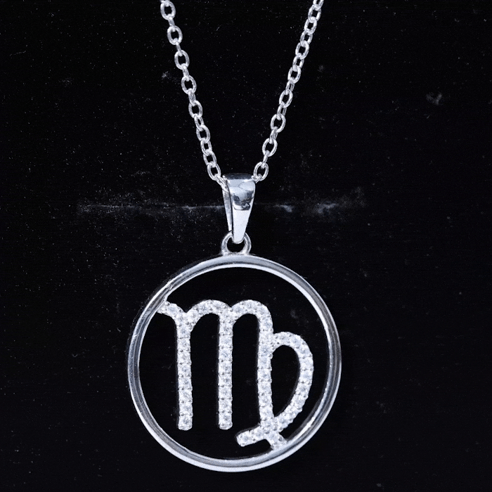 Certified Moissanite Virgo Zodiac Sign Pendant Necklace