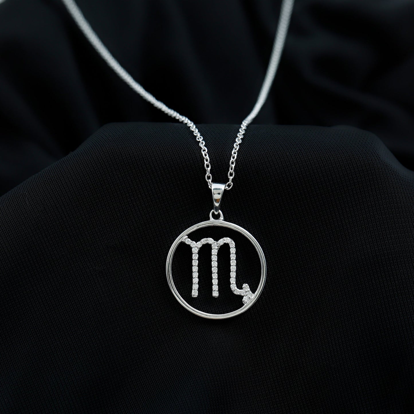 Certified Moissanite Scorpio Zodiac Pendant Necklace