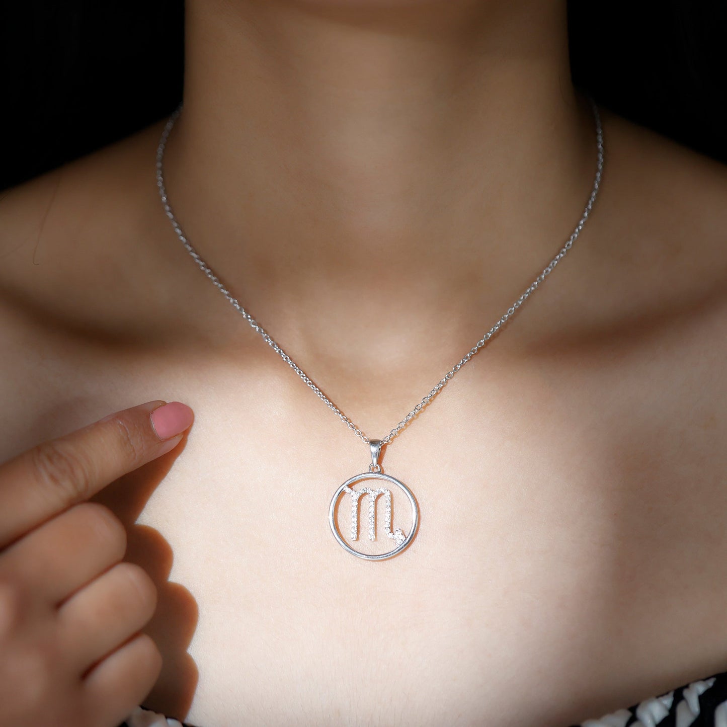 Certified Moissanite Scorpio Zodiac Pendant Necklace