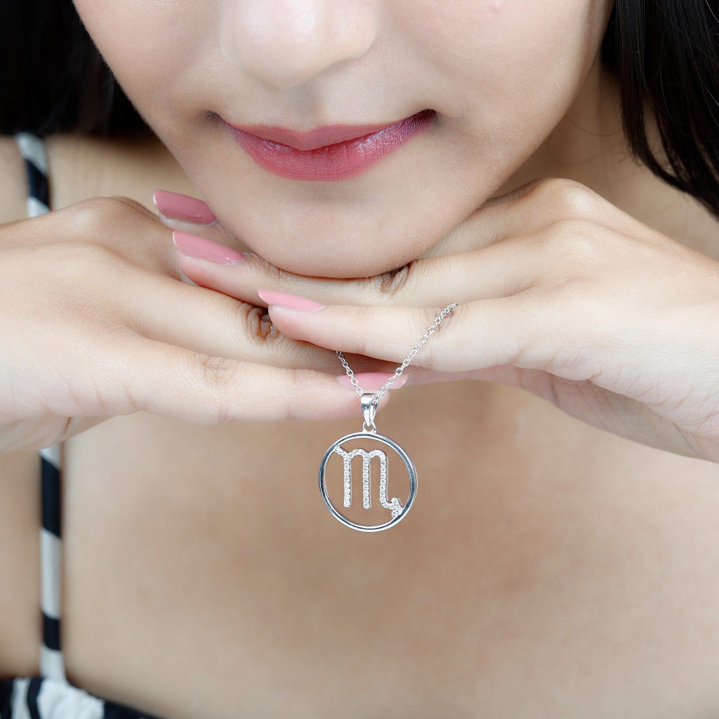 Certified Moissanite Scorpio Zodiac Pendant Necklace
