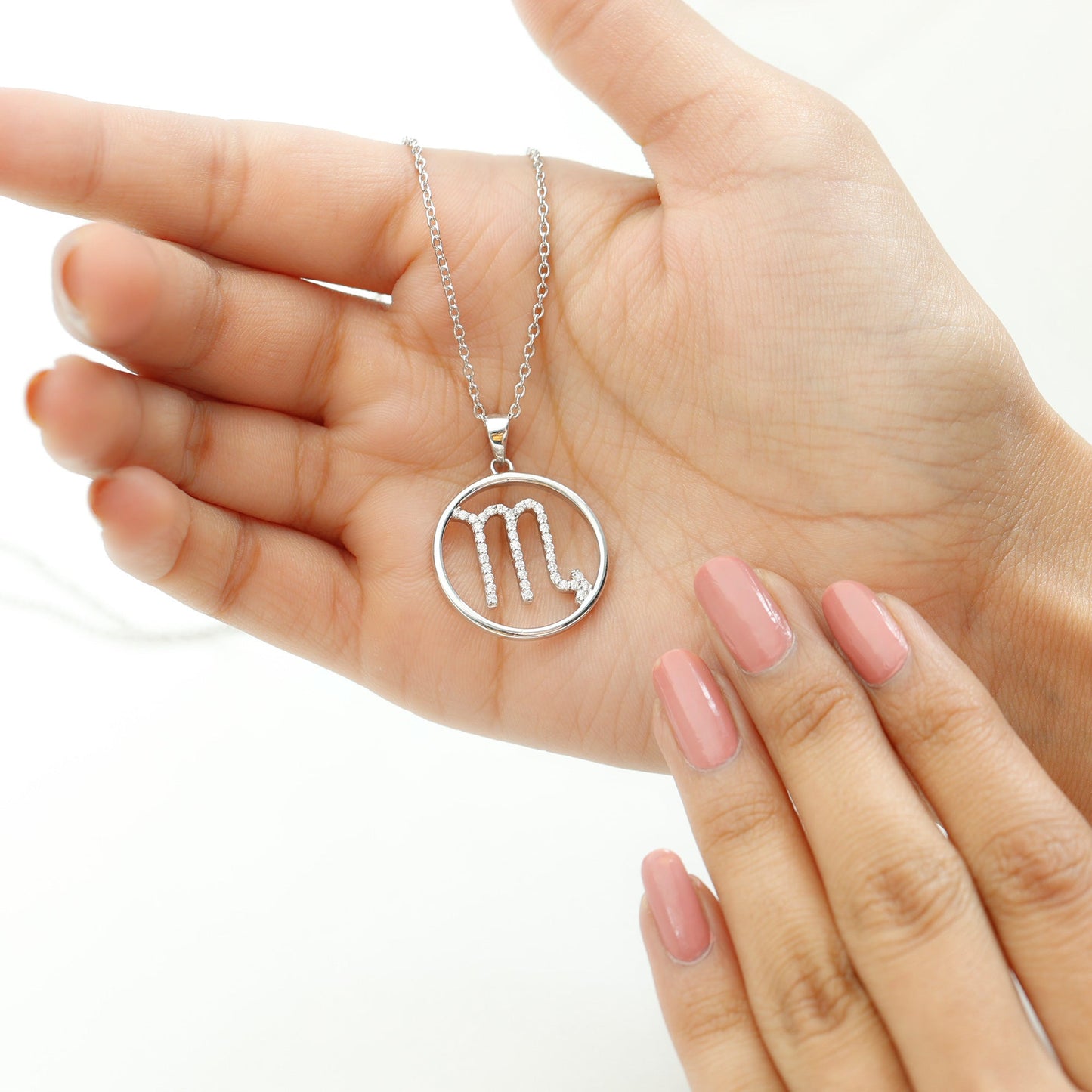 Certified Moissanite Scorpio Zodiac Pendant Necklace