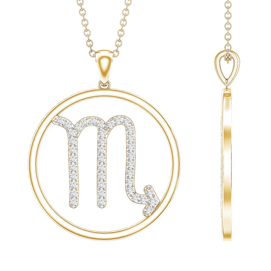 Certified Moissanite Scorpio Zodiac Pendant Necklace